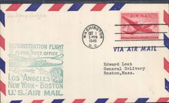 Lettre Etats Unis Los Angeles New York Boston 1 10 1946