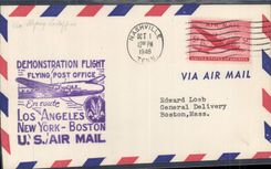 Lettre Etats Unis Los Angeles New York Boston 1 10 1946