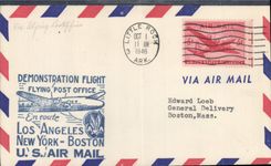 Lettre Etats Unis Los Angeles New York Boston 1 10 1946