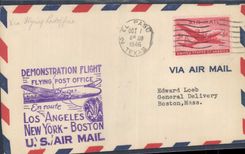 Lettre Etats Unis Los Angeles New York Boston 1 10 1946