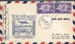 Lettre Etats Unis Washington 16 2 1947 to New York 