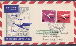 Lettre Lufthansa London Paris Madrid 16 5 55 