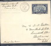 Letter Canada 1st flight London Canada 17 8 1933