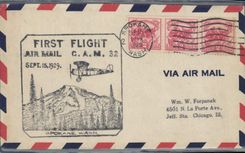 Lettre Etats Unis 1st Flight Spokane 15 9 1929