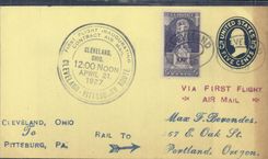 Lettre Etats Unis Cleveland Pittsburgh 21 4 1927