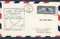 Letter the United States 1st Flight Chicago Bar city 17 7 1928