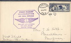 Letter the United States 1st Flight Dallas San Antonio 6 2 1928