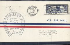 Letter the United States 1st Flight Lindbergh Chicago 21 2 1928