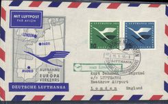 Lettre Allemagne London Paris Madrid 16 5 55