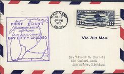 Lettre Etats Unis Bay City Chicago 17 7 1928