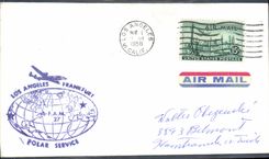 Lettre Etats Unis los Angeles Frankfurt FAM 27 Polar Service 1 11 1958