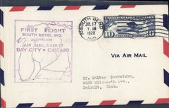 Lettre Etats Unis Bay City Chicago 17 7 28