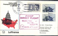 Lettre Etats Unis Philadelphia Frankfurt 3 4 1965 