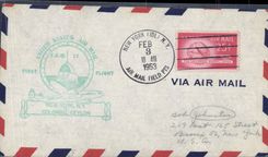 Lettre Etats Unis New York to Colombo Ceylon 3 2 1953