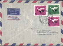 Letter Flight Germany 1 4 1955 to Schonow