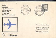 Letter 1st Flight Sweden Stockholm Frankfurt 1 6 1964