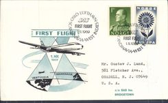 Letter 1st Flight Oslo West Indies 1 11 1969