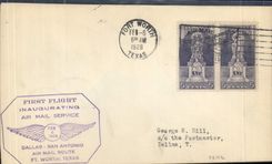 Letter 1st Flight the United States Dallas San Antonio 6 2 1928 RARE