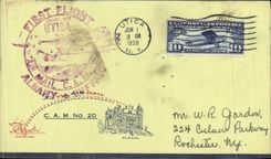Lettre 1er Vol Etats Unis Albany Buffalo 1 6 1928
