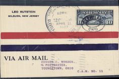 Lettre 1er Vol Etats Unis Cleveland Pittsburgh 21 4 1927