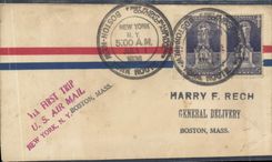 Letter 1st Flight the United States Boston New York 1 7 1926