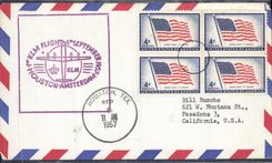 Letter the United States 1st Flight KLM Flight Houston Amsterdam 6 9 1957
