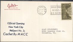 Lettre Etats Unis Heliport ew York Helicoptere 26 9 1956
