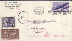 Letter the United States Flight to Port with the Prince Haiti 1 11 1946