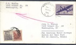 Lettre Etats Unis Flight to Brazil 1 11 1946