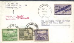 Lettre Etats Unis Flight to Paraguay 1 11 1946