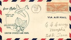 Lettre Etats Unis 1st flight Albany 10 10 1938
