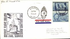 Lettre Etats Unis 1st flight Fort William Route 16 9 1946