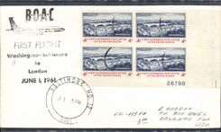 Lettre Etats Unis 1st flight Waashington Baltimore 1 6 1961