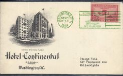 Lettre Etats Unis Hotel Continental Washington 14 12 1928