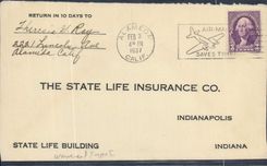 Letter the United States Alameda Flight 3 2 1937 to Indianopolis