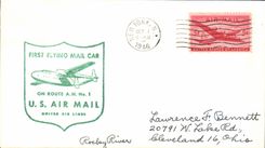 Letter the United States AM 1 First Flying Email Because New York Cleveland 1 10 1946