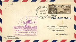 Lettre Etats Unis 1st Flight Brownsville San Lorenzo 15 1 1930