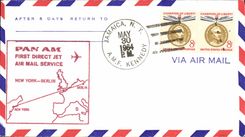 Lettre Etats Unis 1st Flight New York Berlin 30 5 1964