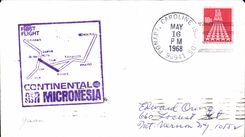 Lettre Etats Unis 1st Flight Air Micronesia Ponape Honolulu 16 5 1968