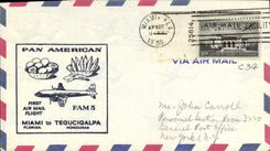 Letter the United States 1st Flight Miami Tegucigalpa Honduras 27 4 1959