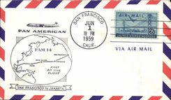 Letter the United States 1st Flight San Francisco Jakarta 1 6 1959
