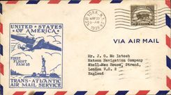 Lettre Etats Unis 1st Flight FAM 18 New York to london 20 5 1939