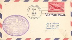 Lettre Etats Unis 1st Flight Honolulu San Francisco 1 5 1947