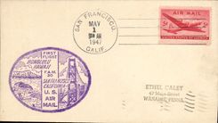 Lettre Etats Unis 1st Flight Honolulu San Francisco 1 5 1947