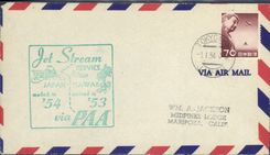 Letter the United States 1st flight Tokyo Japan Hawaii 1 1 54