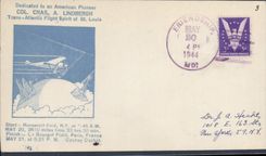 Letter the United States 1st flight Lindbergh 1944