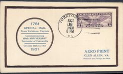 Lettre Etats Unis 1st flight Yorktown 18 10 1931 