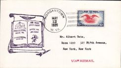 Letter the United States 1st Morgantown flight 12 5 1939