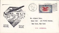 Lettre Etats Unis 1st flight Nitro 12 5 1939