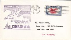 Letter the United States 1st Dunbar flight 12 5 1939